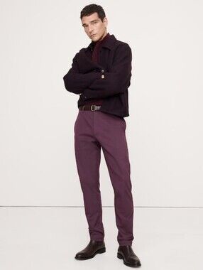 Banana Republic Athletic Italian Stretch Chino Pants in Dark Plum Size 36xx31.5